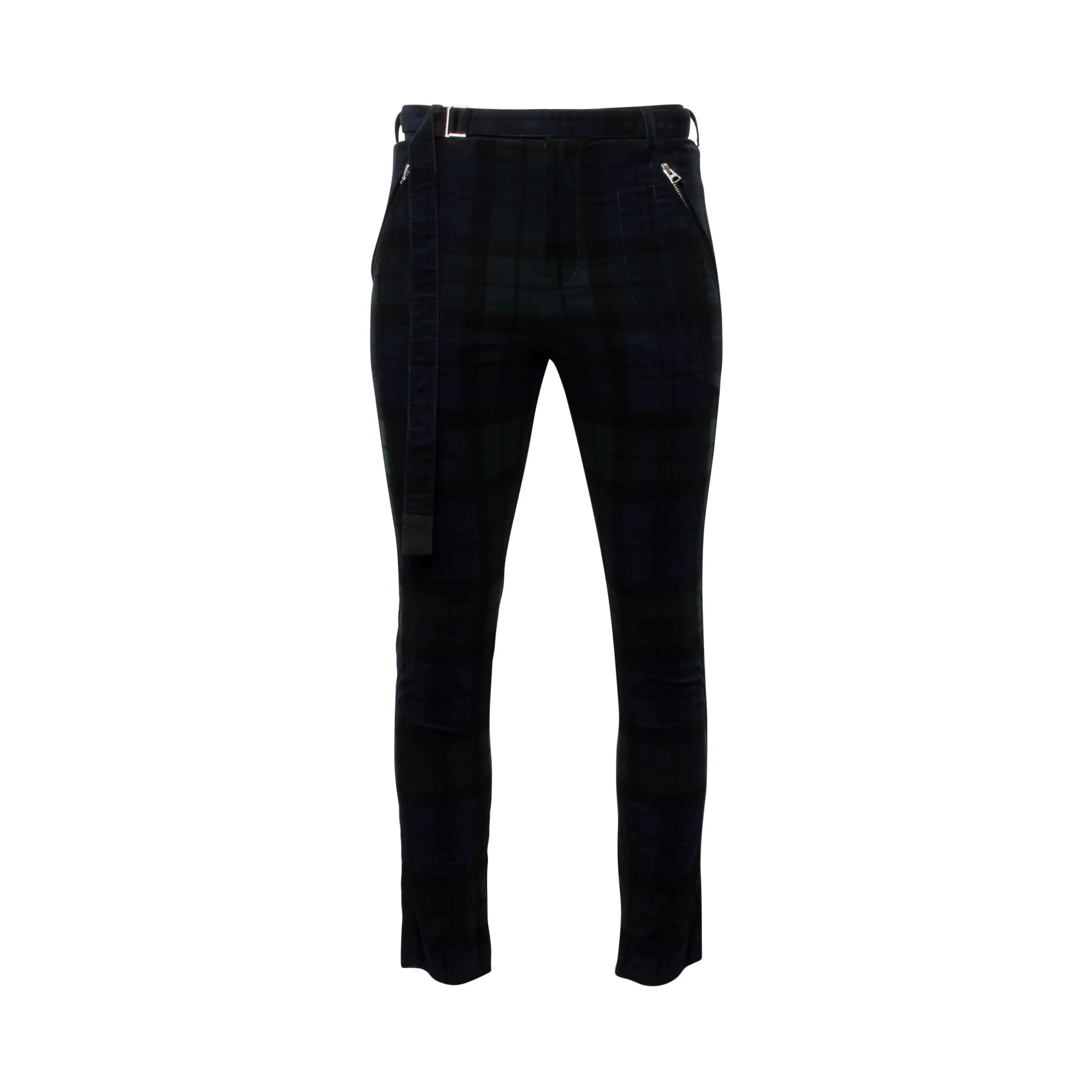 Check Corduroy Pants in Black