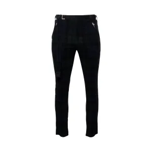 Check Corduroy Pants in Black