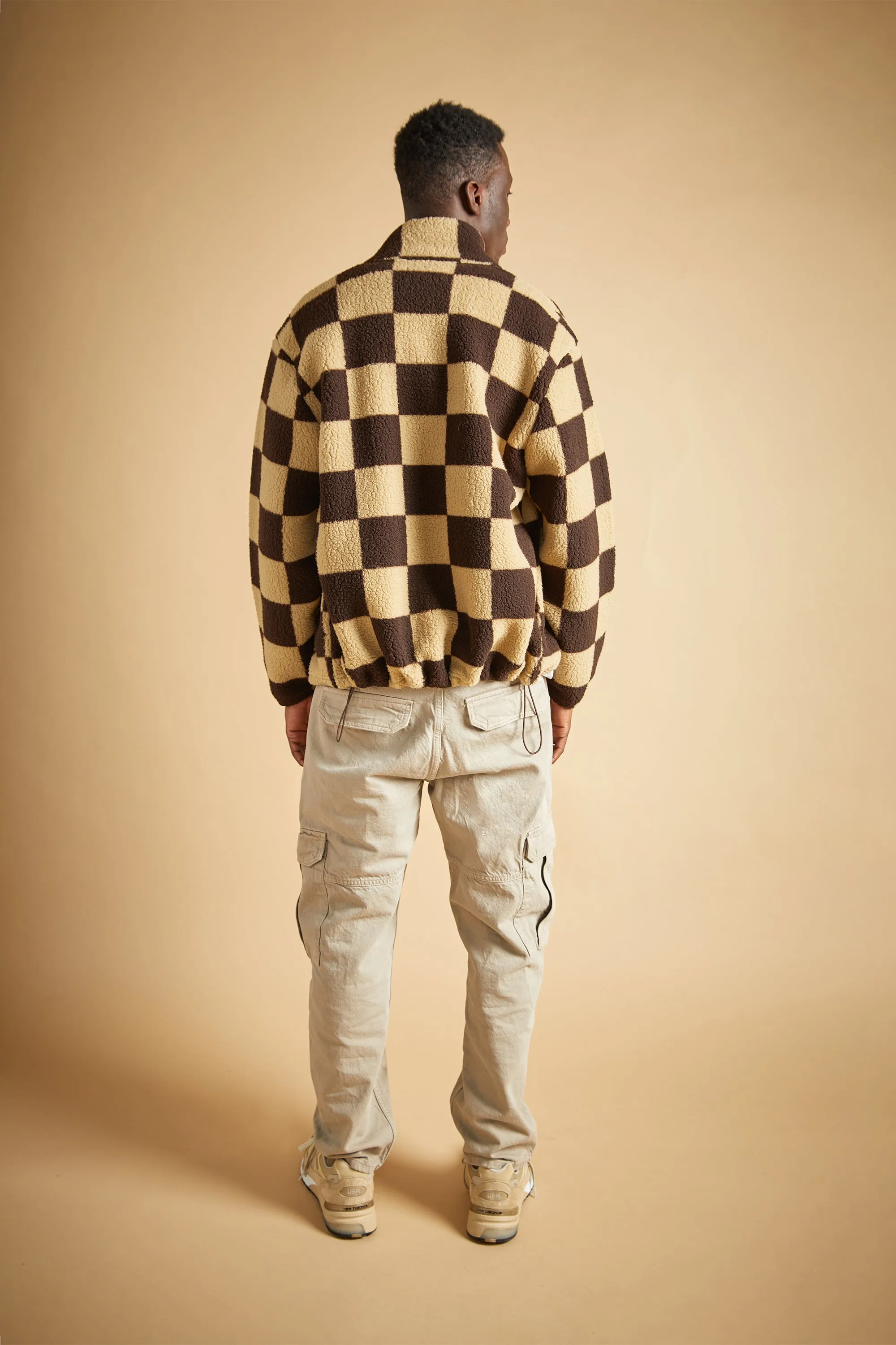 CHECKERED SHERPA ZIP-UP