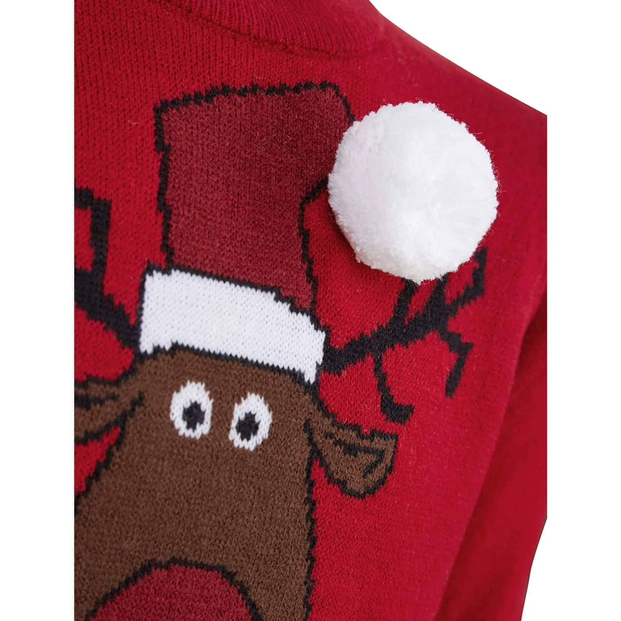 Christmas Reindeer Junior Christmas Jumper - Red