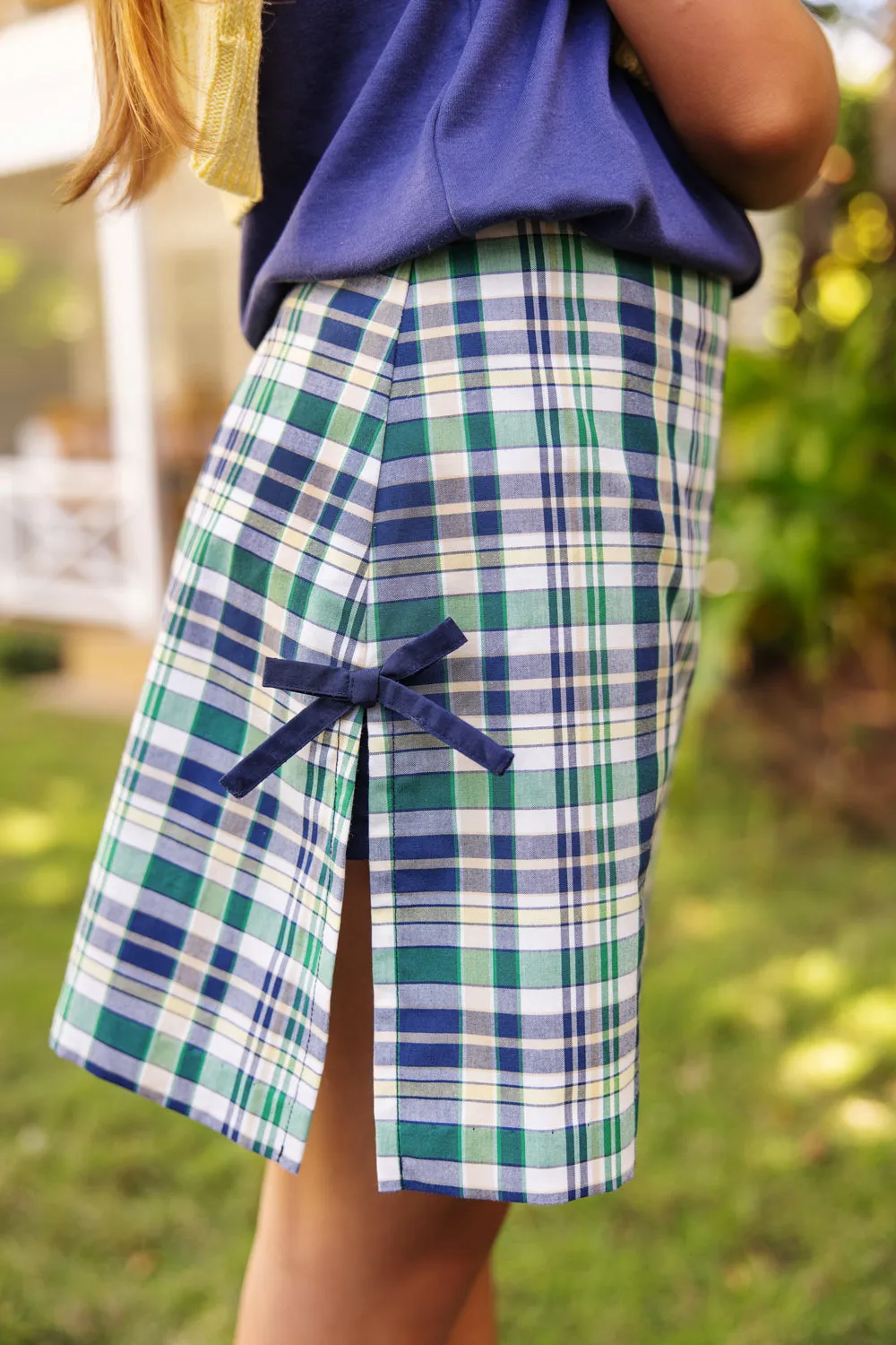 Clay's Club Skort - Golf Pants Plaid with Nantucket Navy