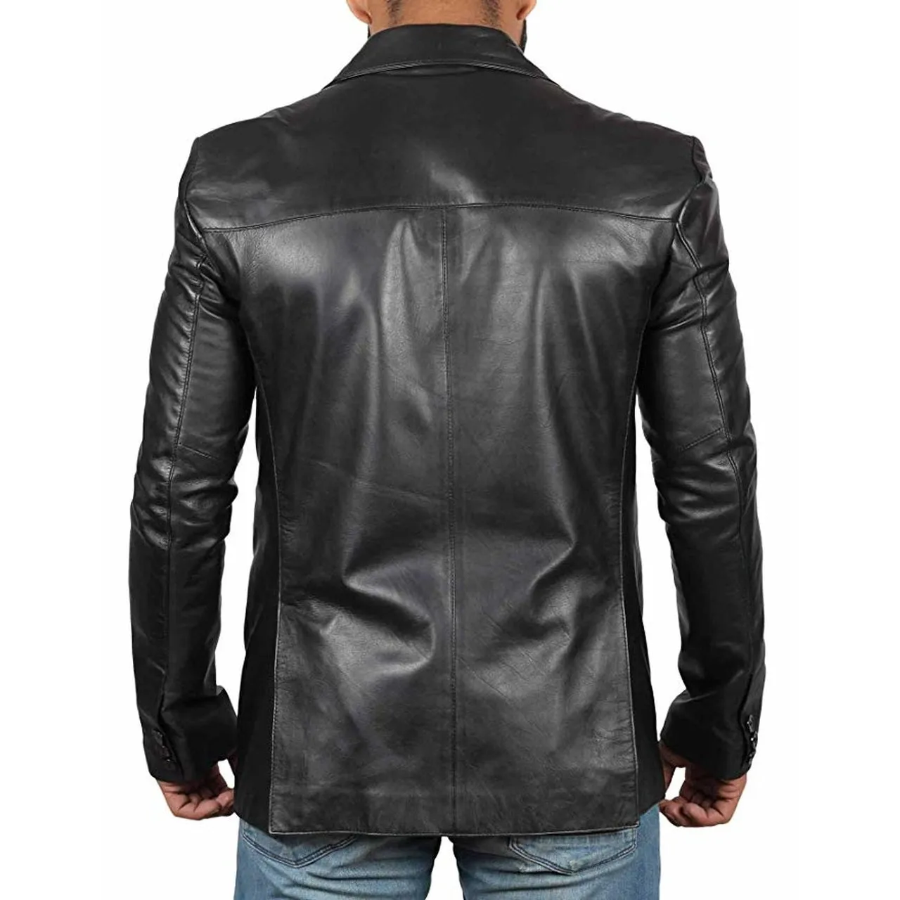 Coat Style Leather Jacket for Men