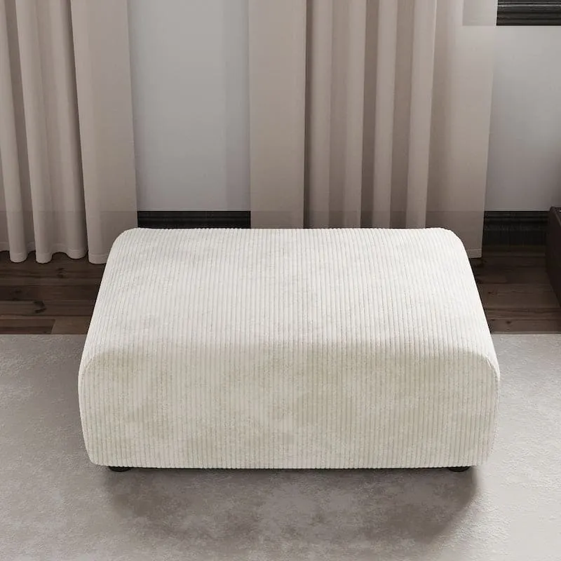 Corduroy  Ottoman- Beige