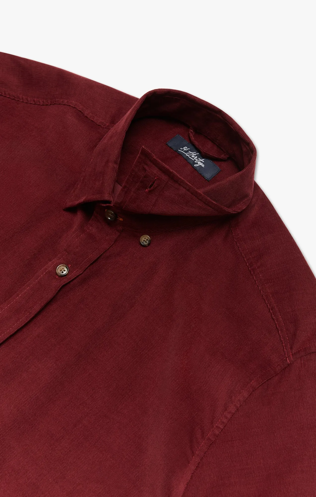 Corduroy Shirt In Bordeaux