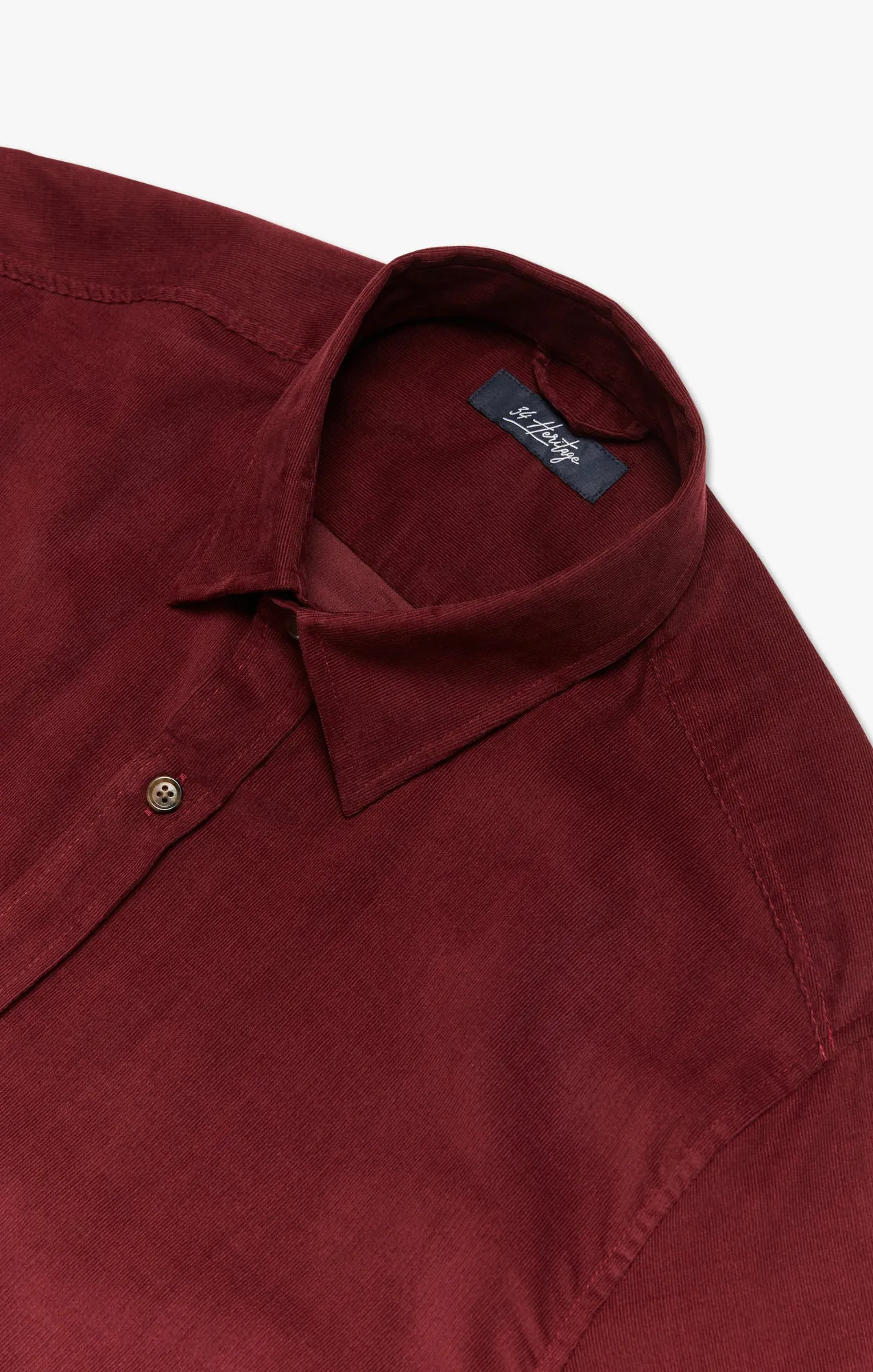 Corduroy Shirt In Bordeaux