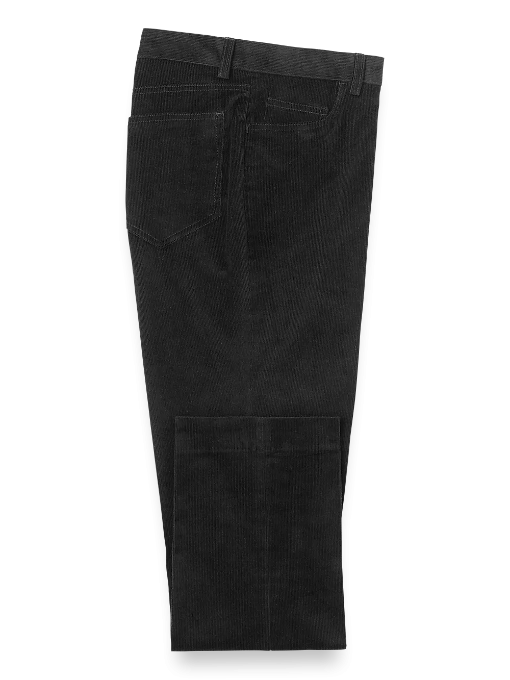 Cotton Blend Corduroy Five Pocket Pants - Black