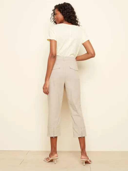 COTTON CANVAS CARGO CAPRI