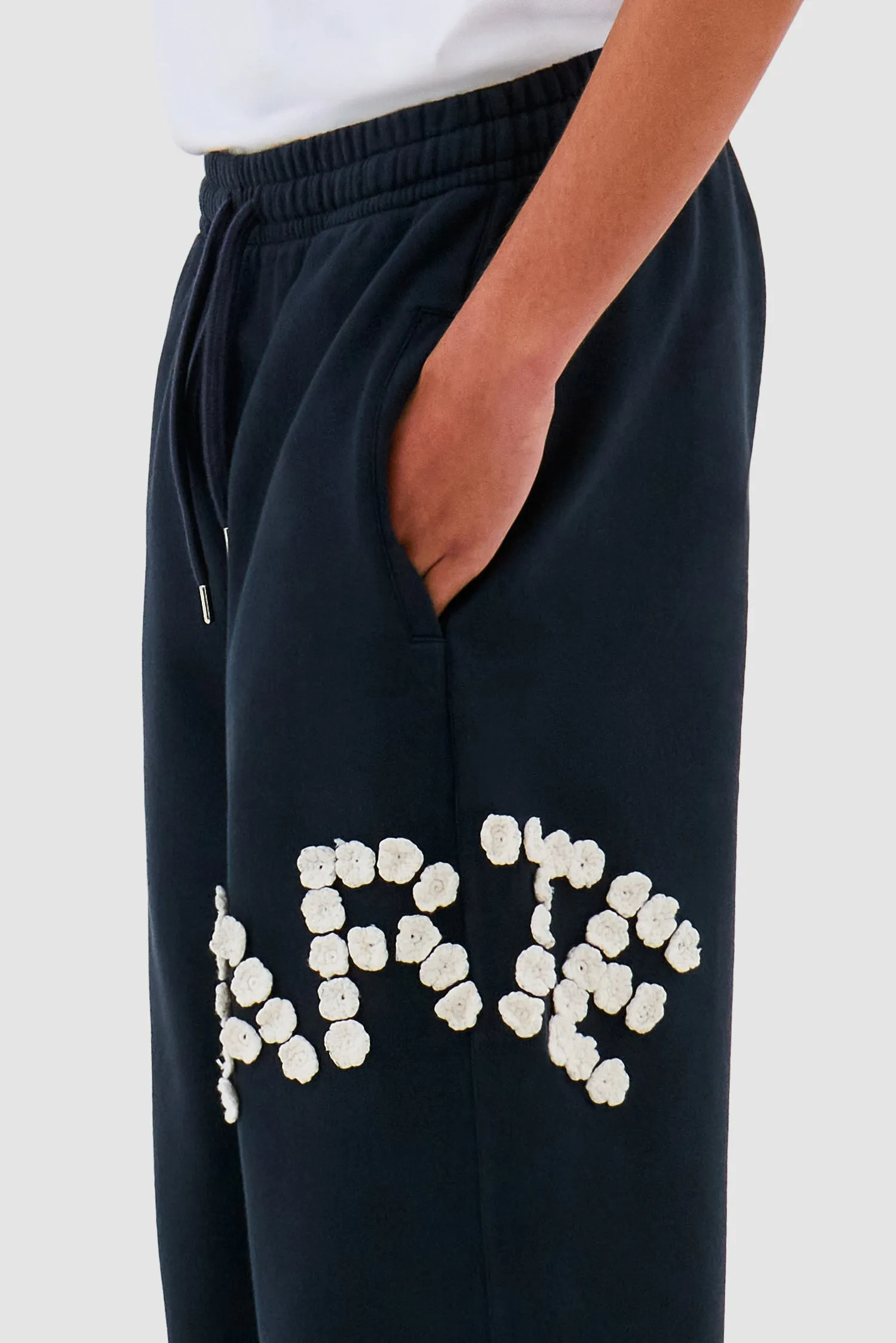 Crochet Flowers Pants - Navy