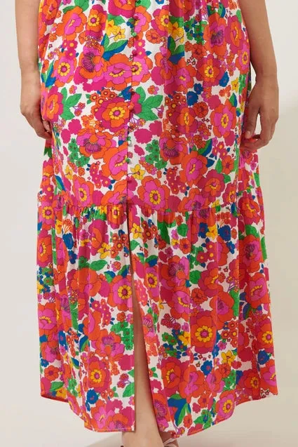 Curvy Girl Tropical Button Down Maxi