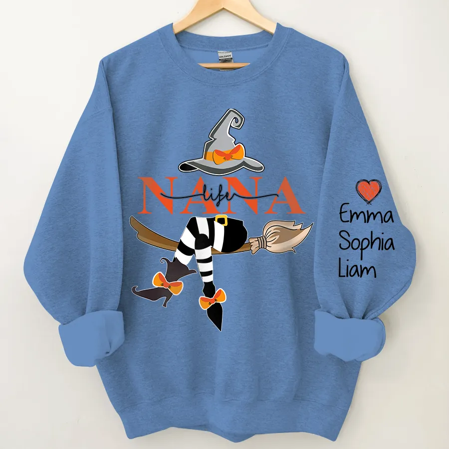 Customized Nana Life Witch Halloween Sweatshirt, Halloween Sweatshirt, Fall weatshirt