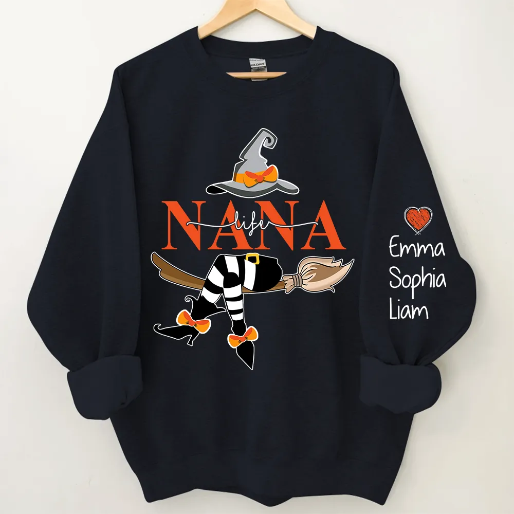 Customized Nana Life Witch Halloween Sweatshirt, Halloween Sweatshirt, Fall weatshirt