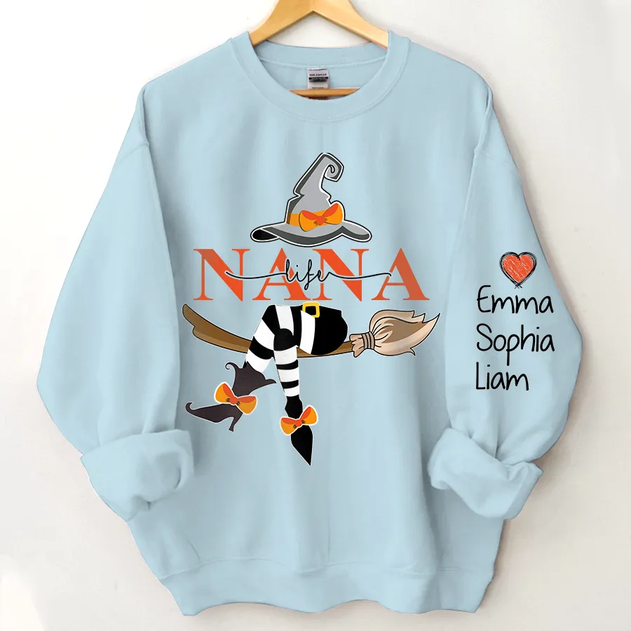 Customized Nana Life Witch Halloween Sweatshirt, Halloween Sweatshirt, Fall weatshirt