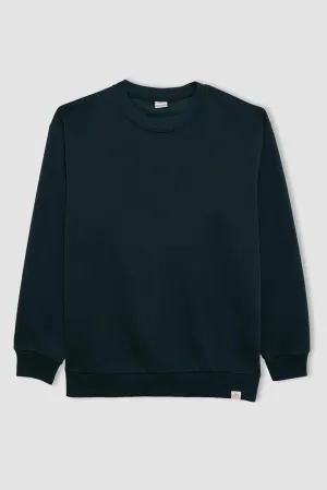 Defacto Men's Green Oversize Fit Sweatshirt