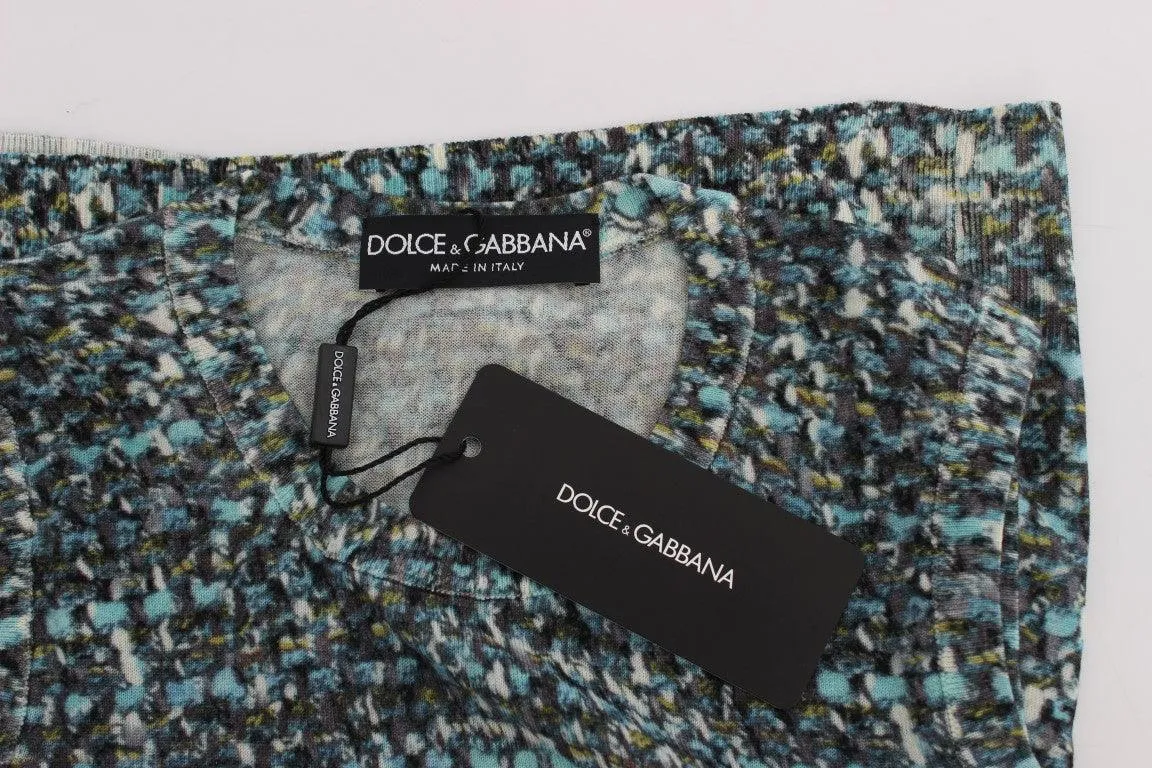 Dolce & Gabbana Blue Wool Sweater Sleeveless Pullover