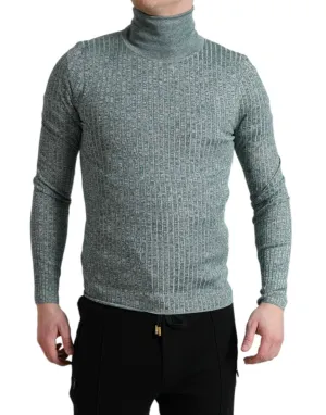 Dolce & Gabbana Green Polyester Turtleneck Pullover Sweater