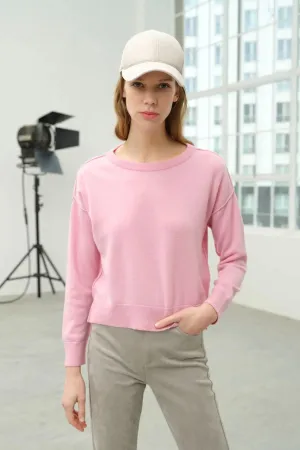 dustyy Rose Cashmere and Wool Carole Women's Sweater