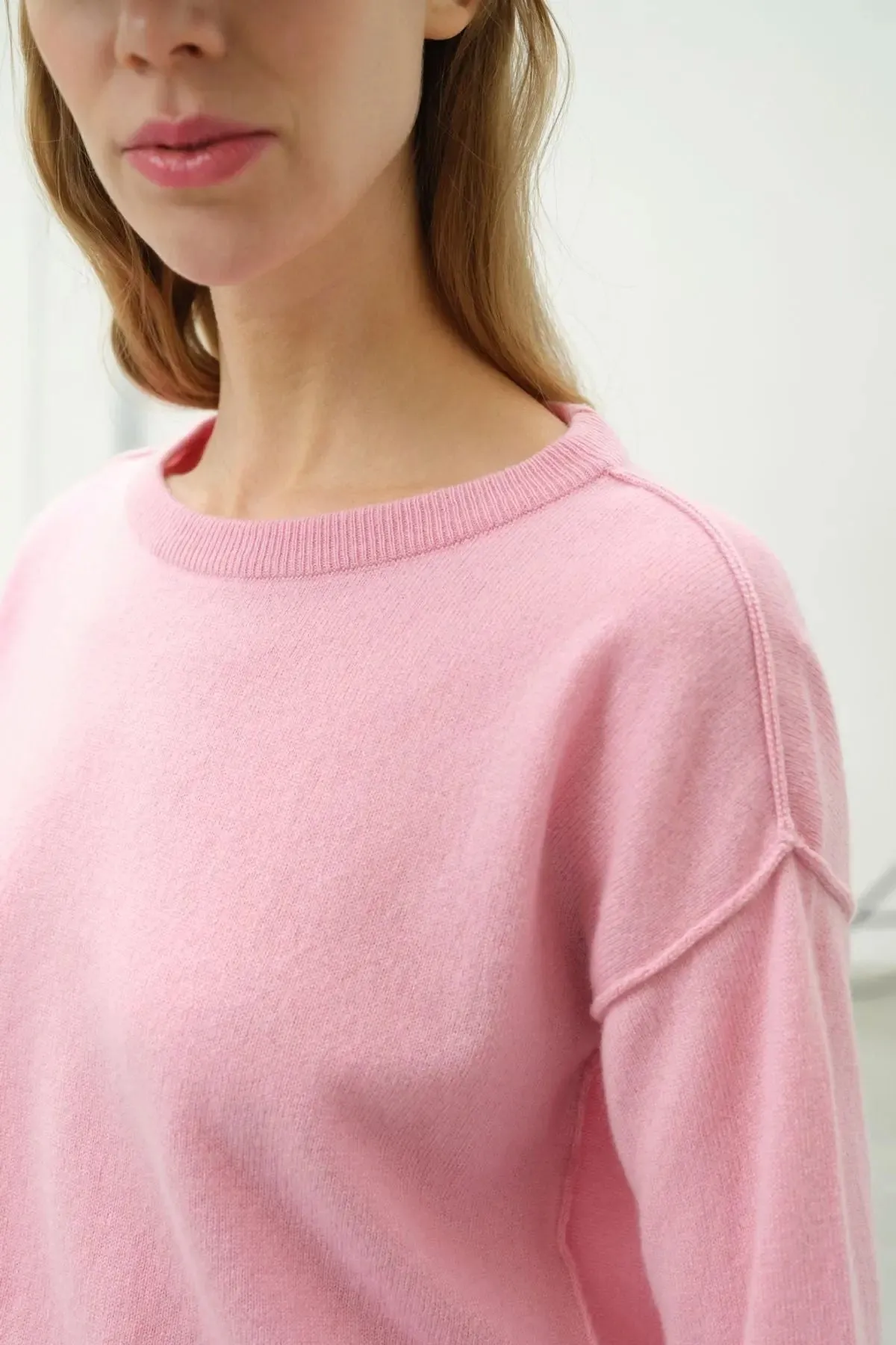 dustyy Rose Cashmere and Wool Carole Women's Sweater