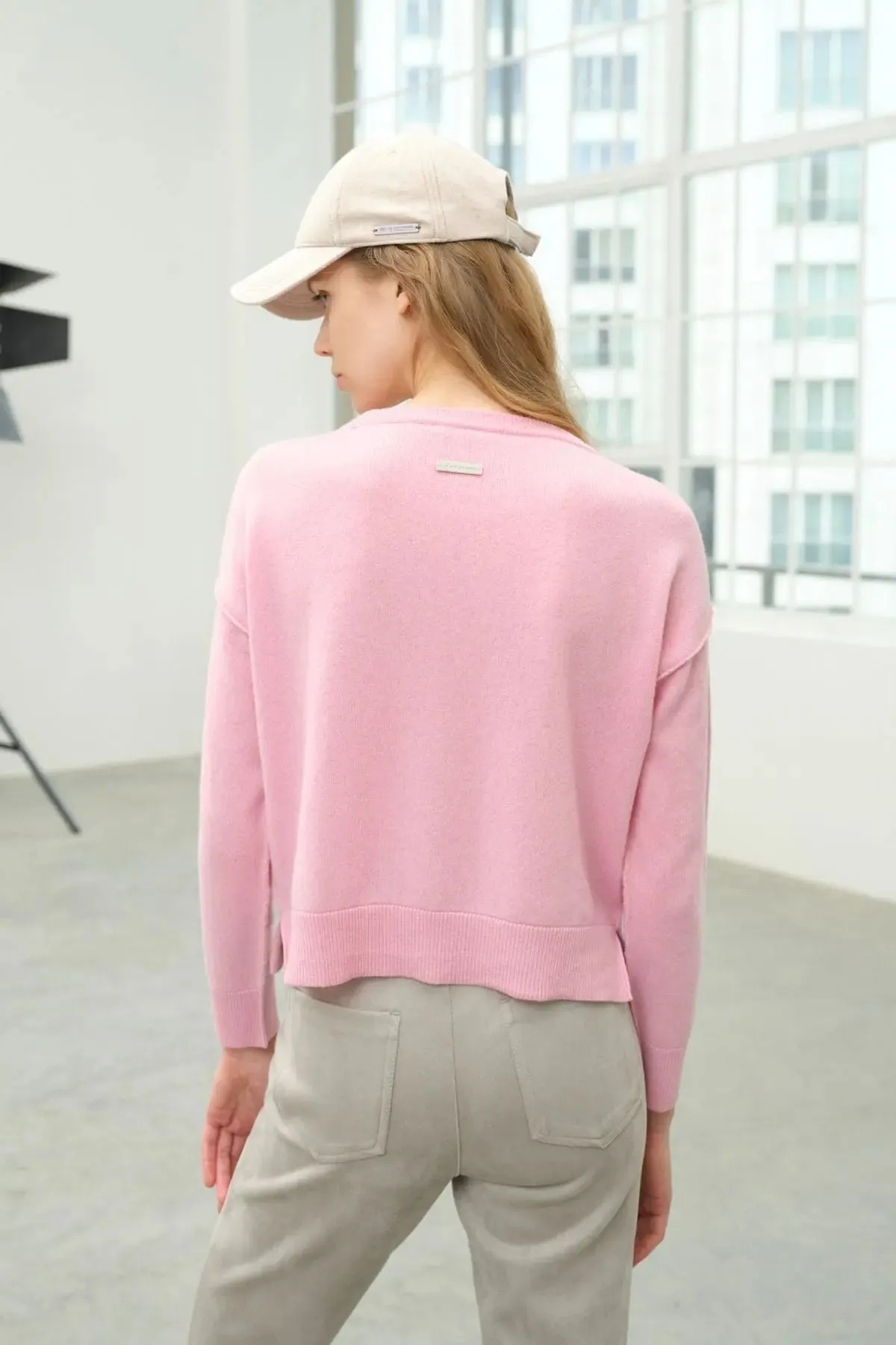 dustyy Rose Cashmere and Wool Carole Women's Sweater