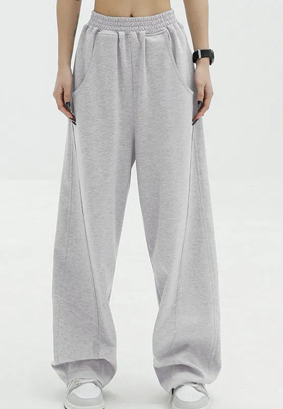 Elastic Waist Sweatpants with Pockets