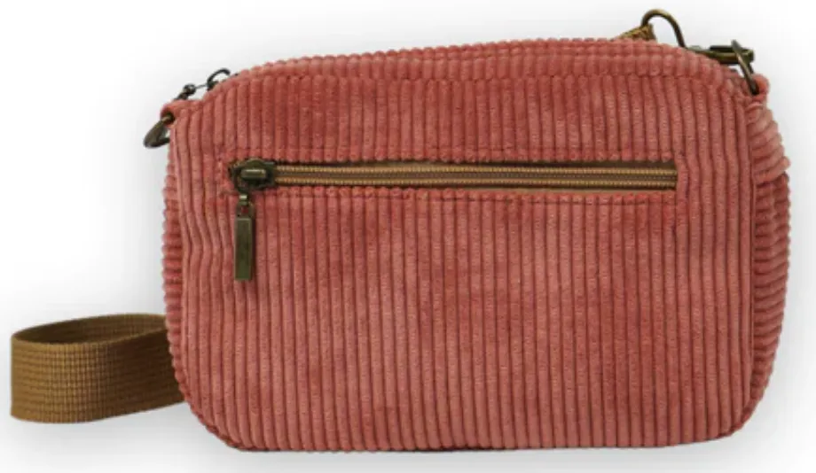 EMENTA SB - FLUFFY PATCH CORDUROY BAG - SALMON