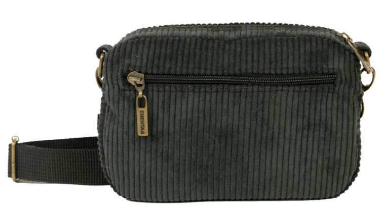 EMENTA SB - FLUFFY SIGNATURE CORDUROY BAG - BLACK