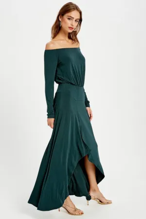 Emerald City Off The Shoulder Maxi Dress