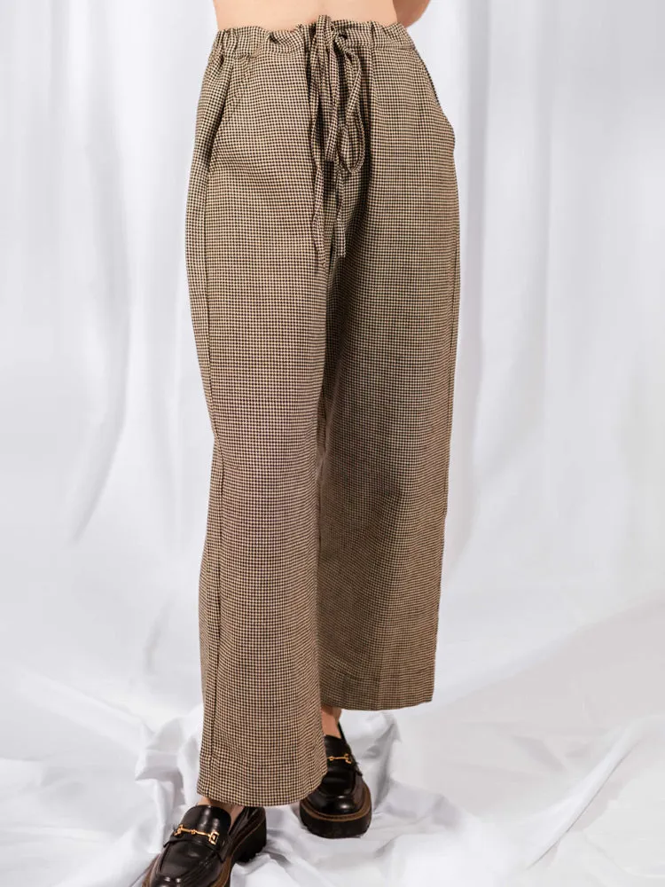 Emmy Drawstring Pant - Houndstooth