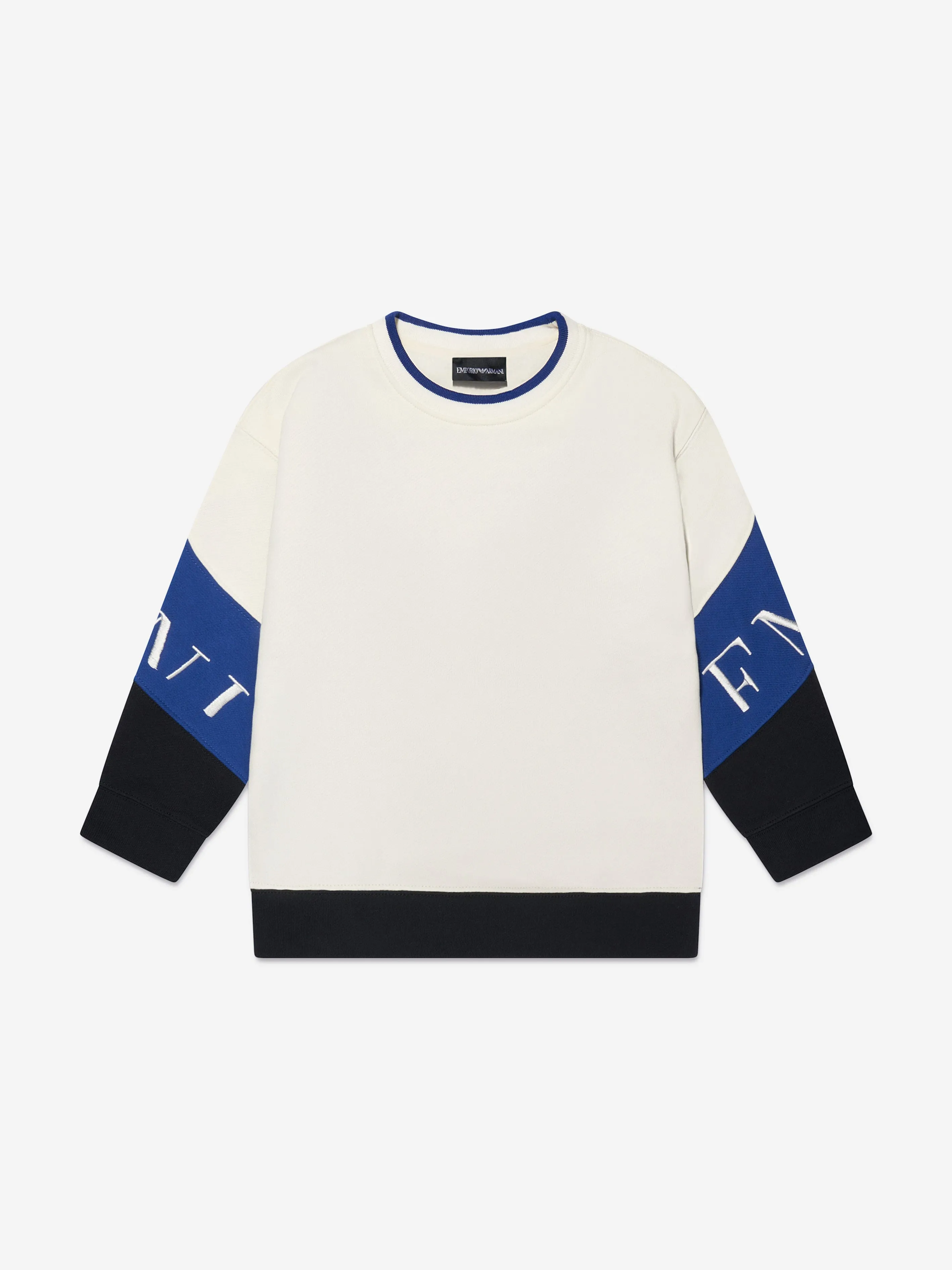 Emporio Armani Boys Logo Sweatshirt in Ivory