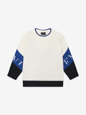 Emporio Armani Boys Logo Sweatshirt in Ivory