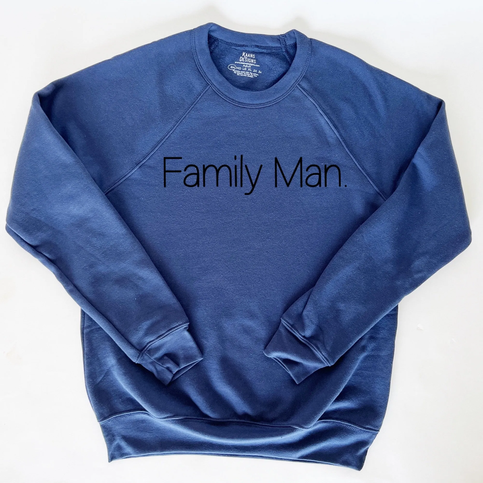 Family Man - Pocket or Full Print - Navy Lightweight Sweatshirt