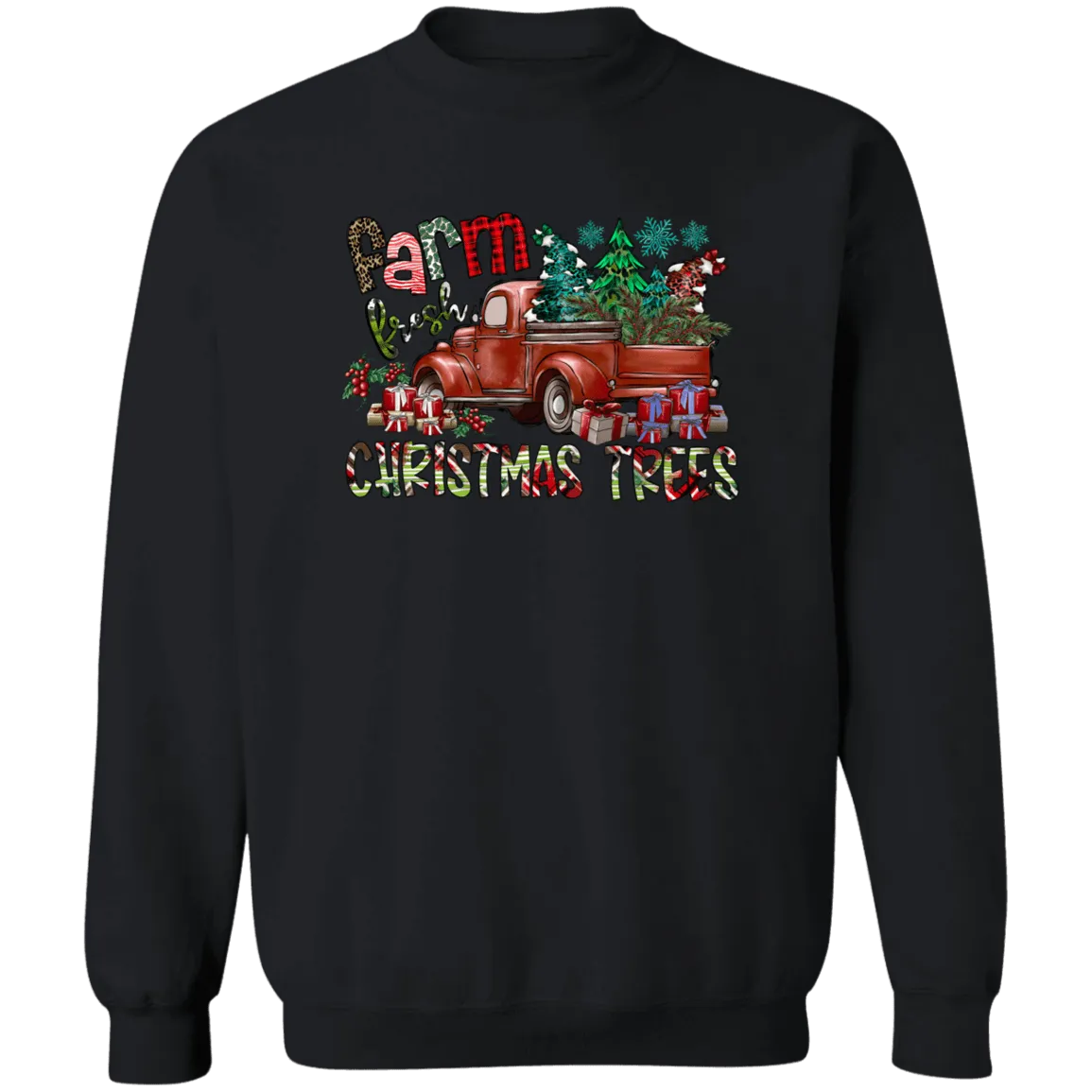 Farm Fresh Christmas Crewneck Pullover Sweatshirt