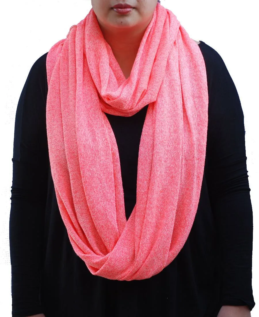 Fashion Scarf Infinity Shawl Heather Coral One Size