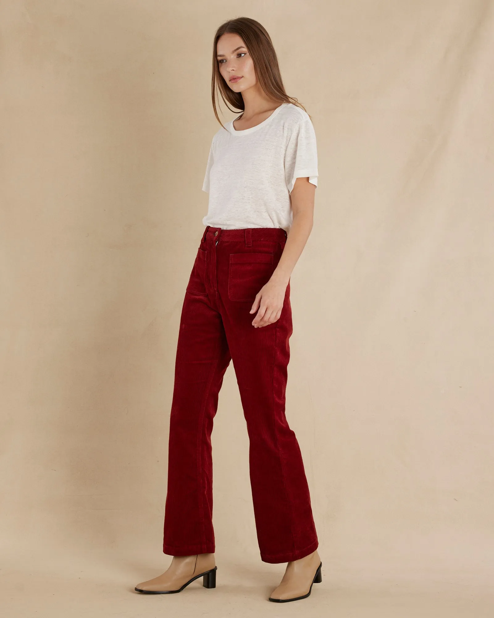 Flavie Corduroy Pant - Mahogany