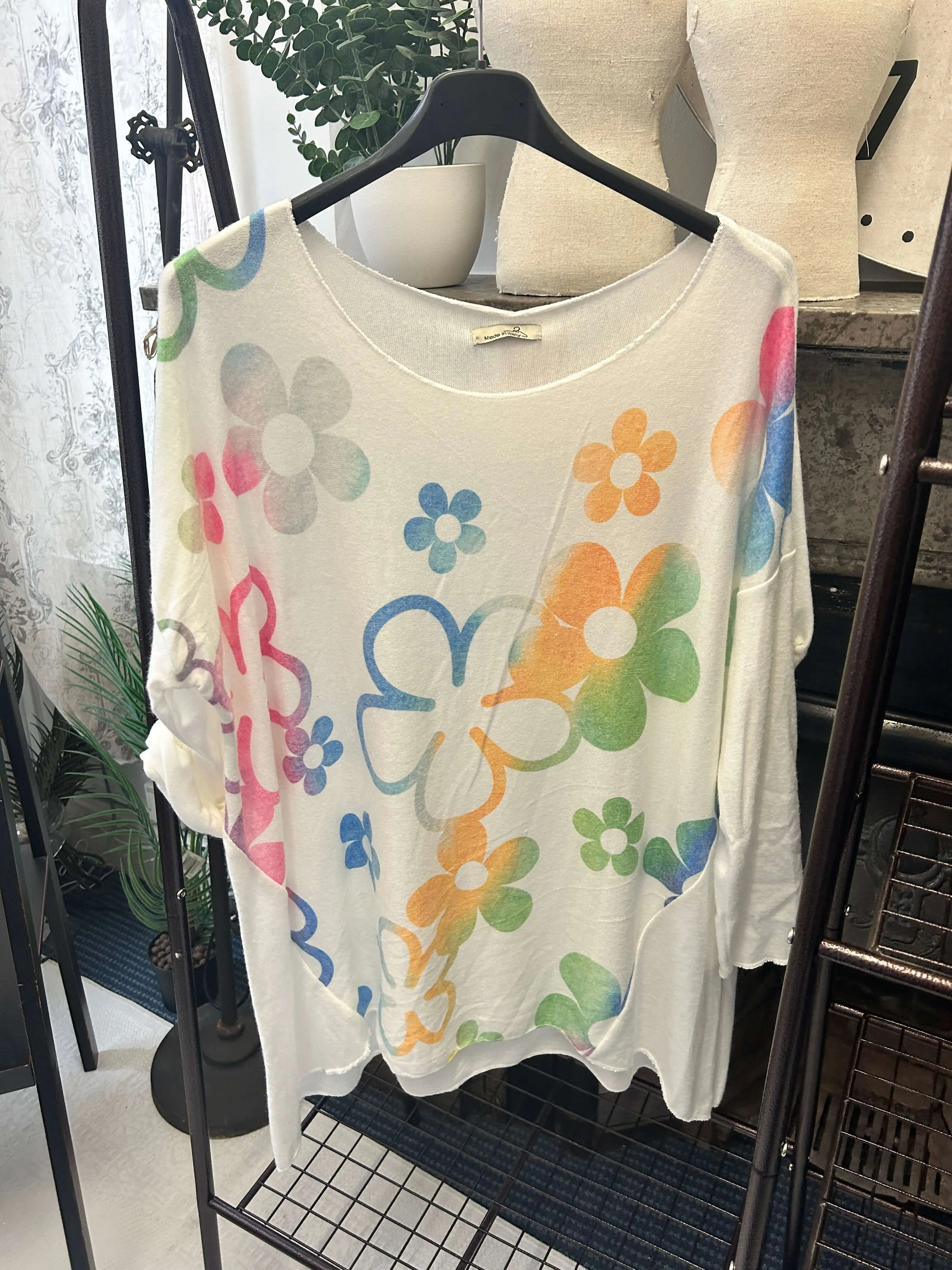 Flower Power Fine Knit Super Soft Jumper