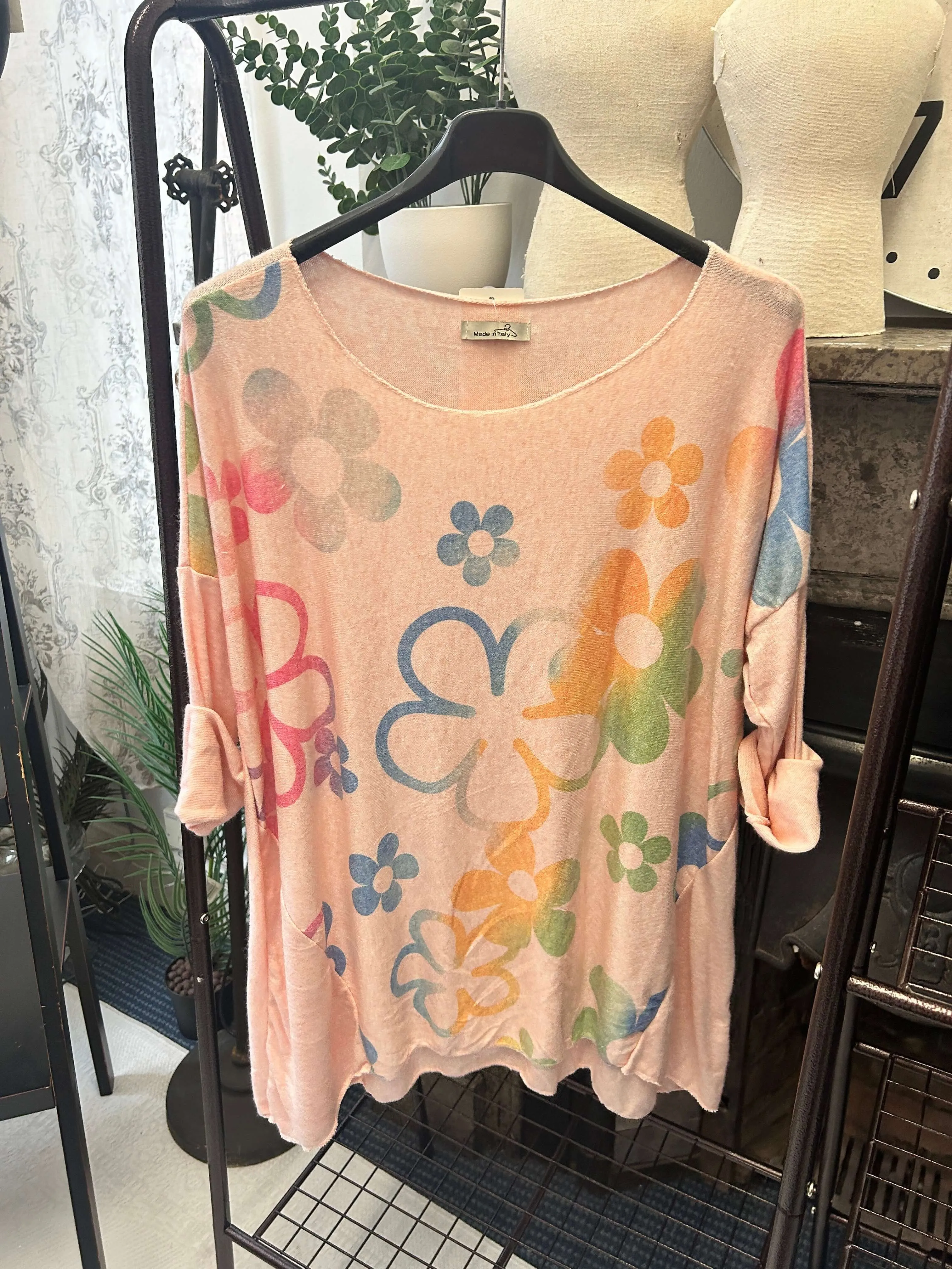 Flower Power Fine Knit Super Soft Jumper