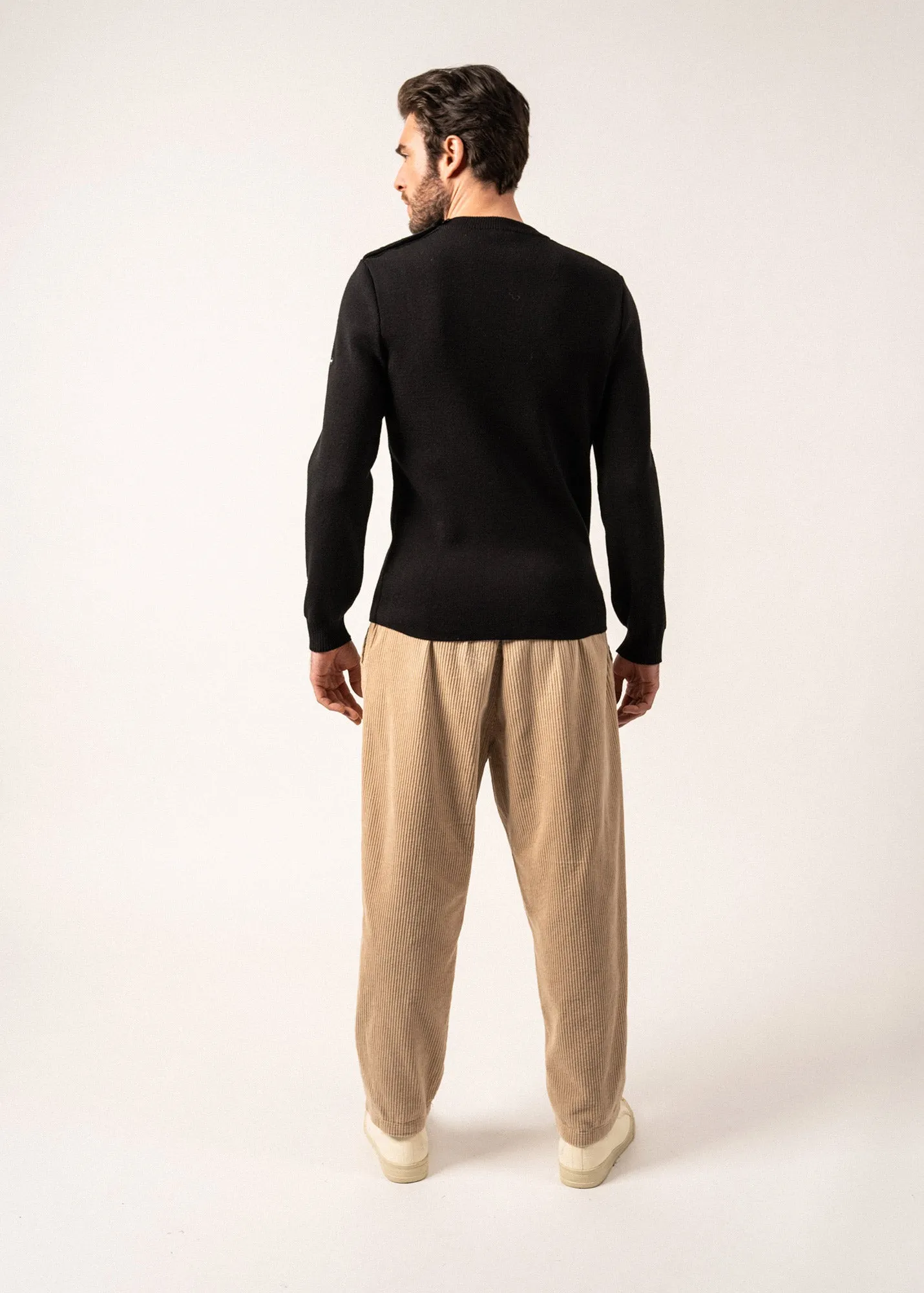 Galiote sailor jumper - regular fit, in blended wool (NOIR)