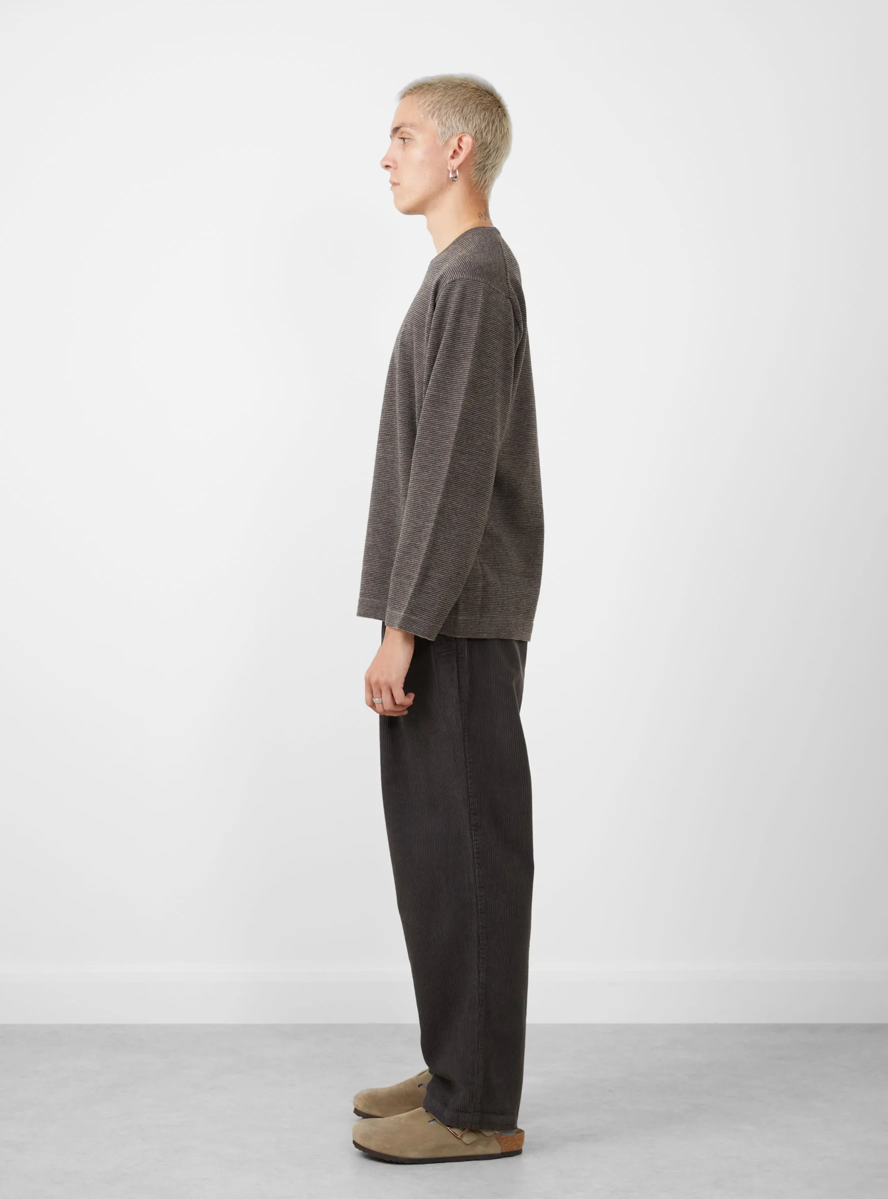 Garment-Dye Corduroy Pants Brown Charcoal