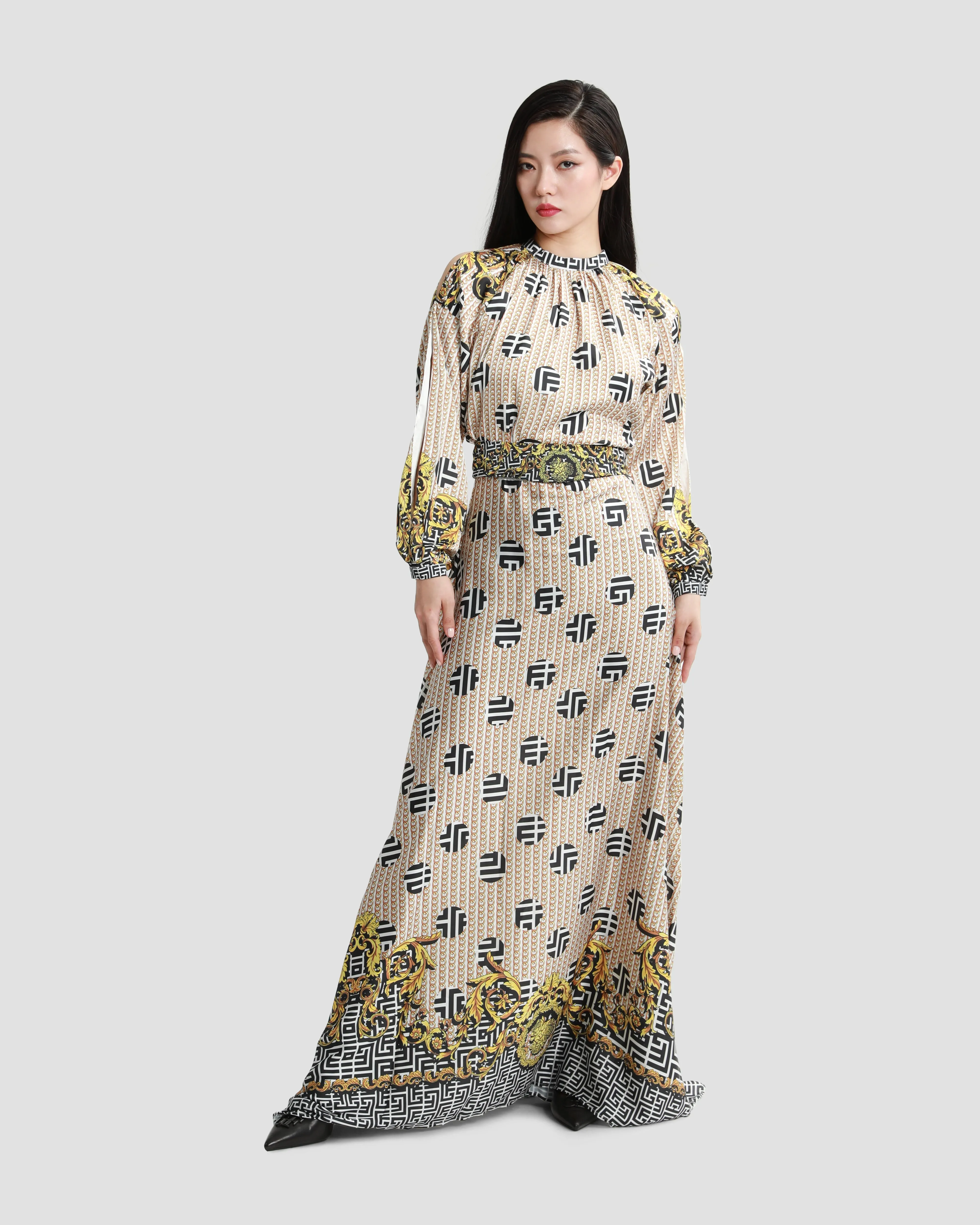 Geometric Baroque Maxi Dress