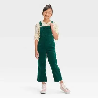 Girls' Corduroy Wide Leg Overalls - Cat & Jack Forest Green M