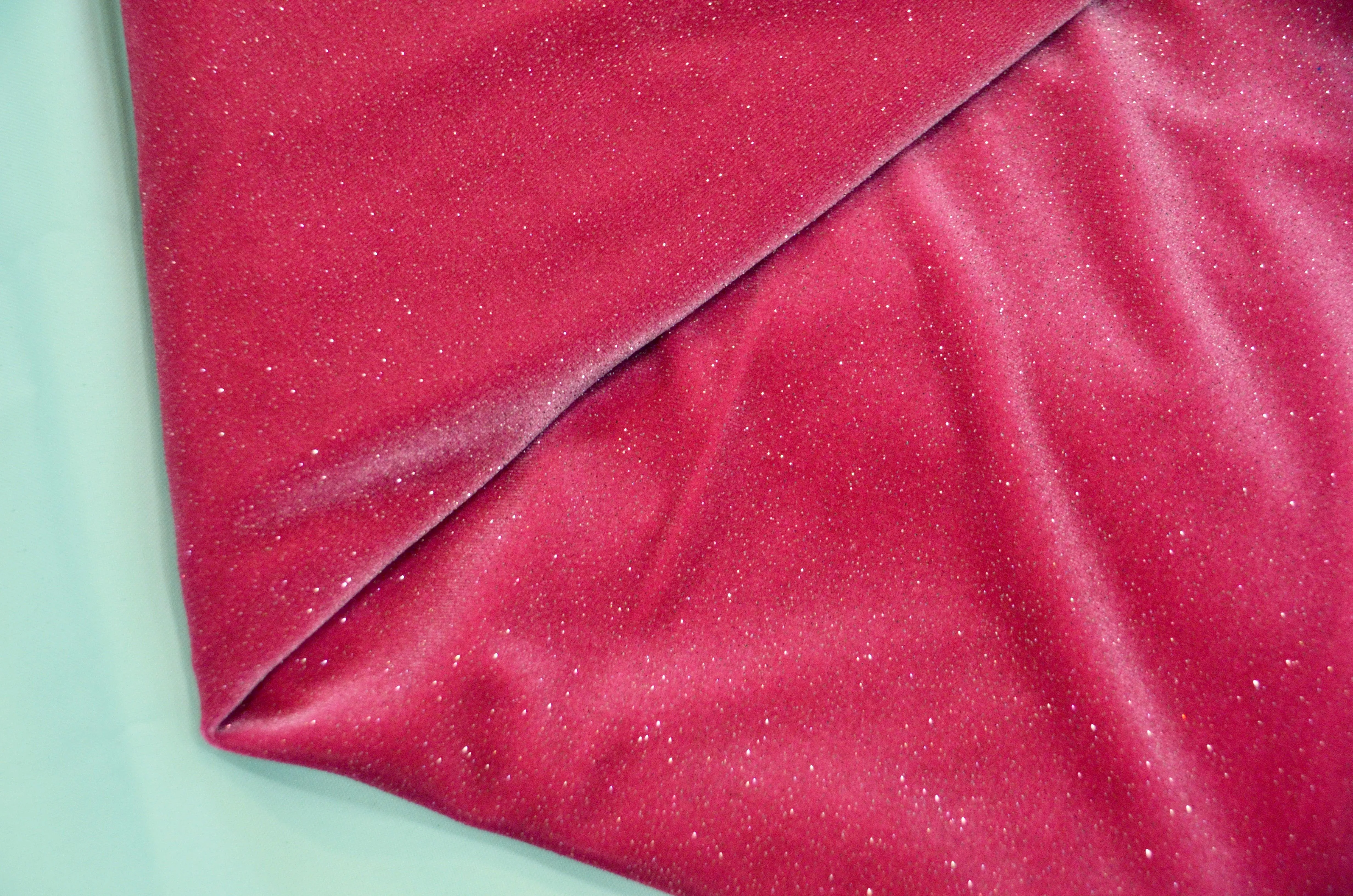 Glitter Stretch Velvet | Sparkling Glitter on Plush Spandex Velvet | 60" Wide | Multiple Colors |