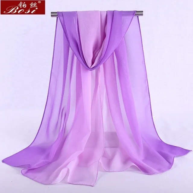 Gradient Luxury Chiffon Scarf