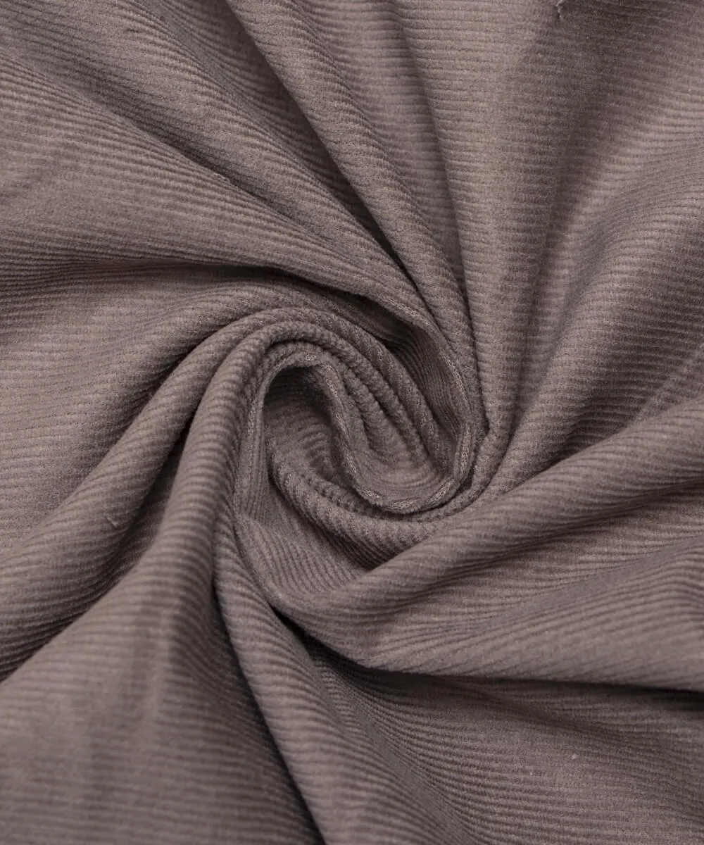 Grey Colour Plain Corduroy Fabric