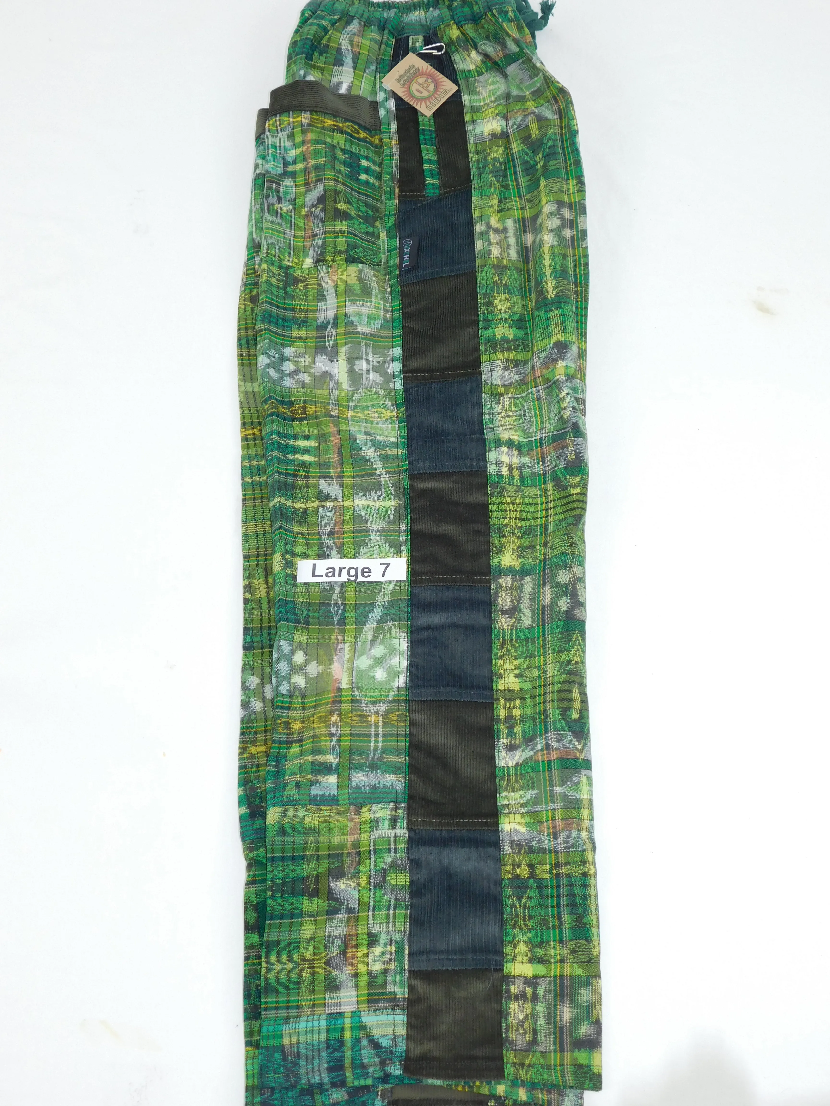 Hand Woven Pants with Patchwork Corduroy