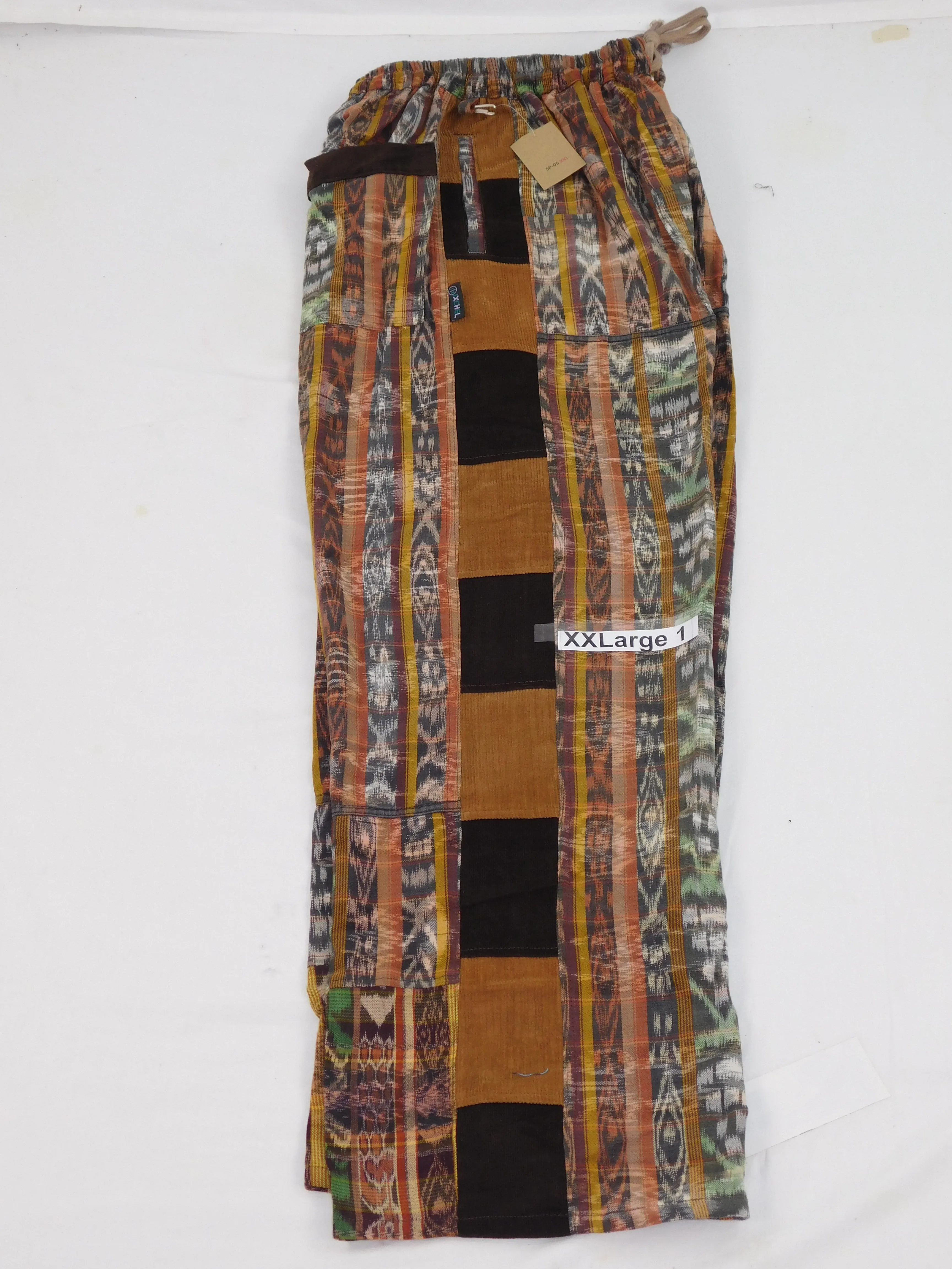 Hand Woven Pants with Patchwork Corduroy