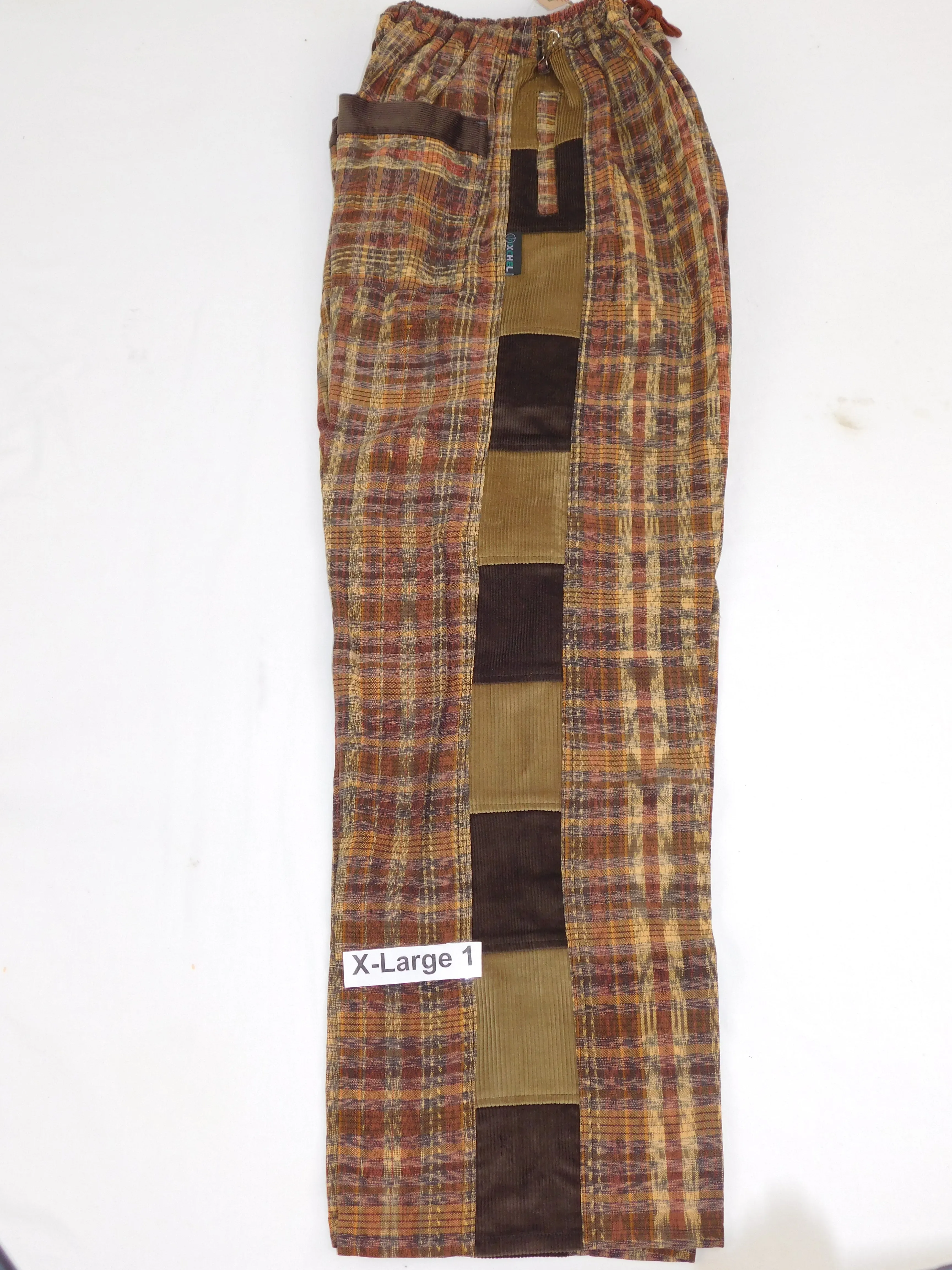 Hand Woven Pants with Patchwork Corduroy