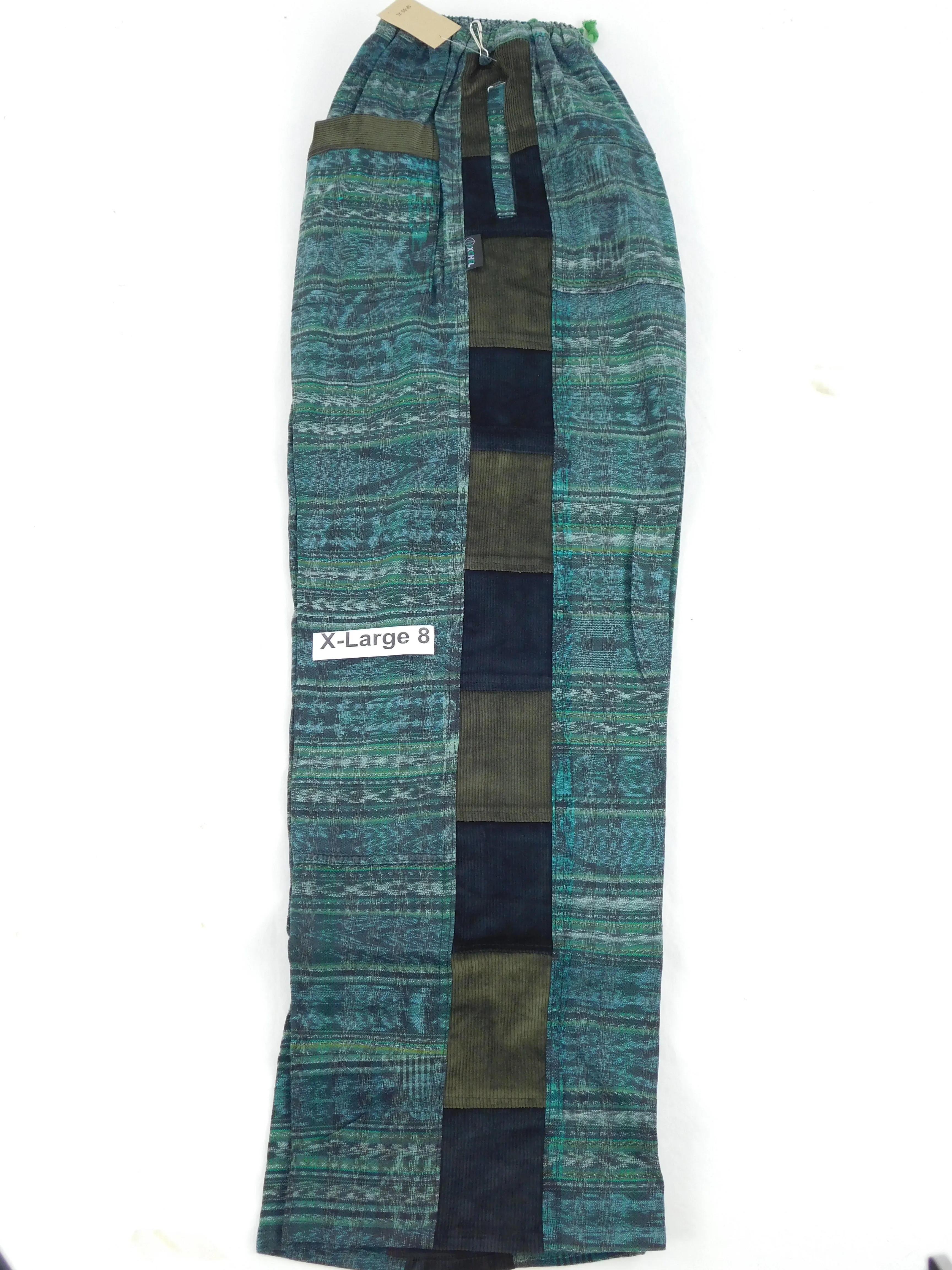 Hand Woven Pants with Patchwork Corduroy