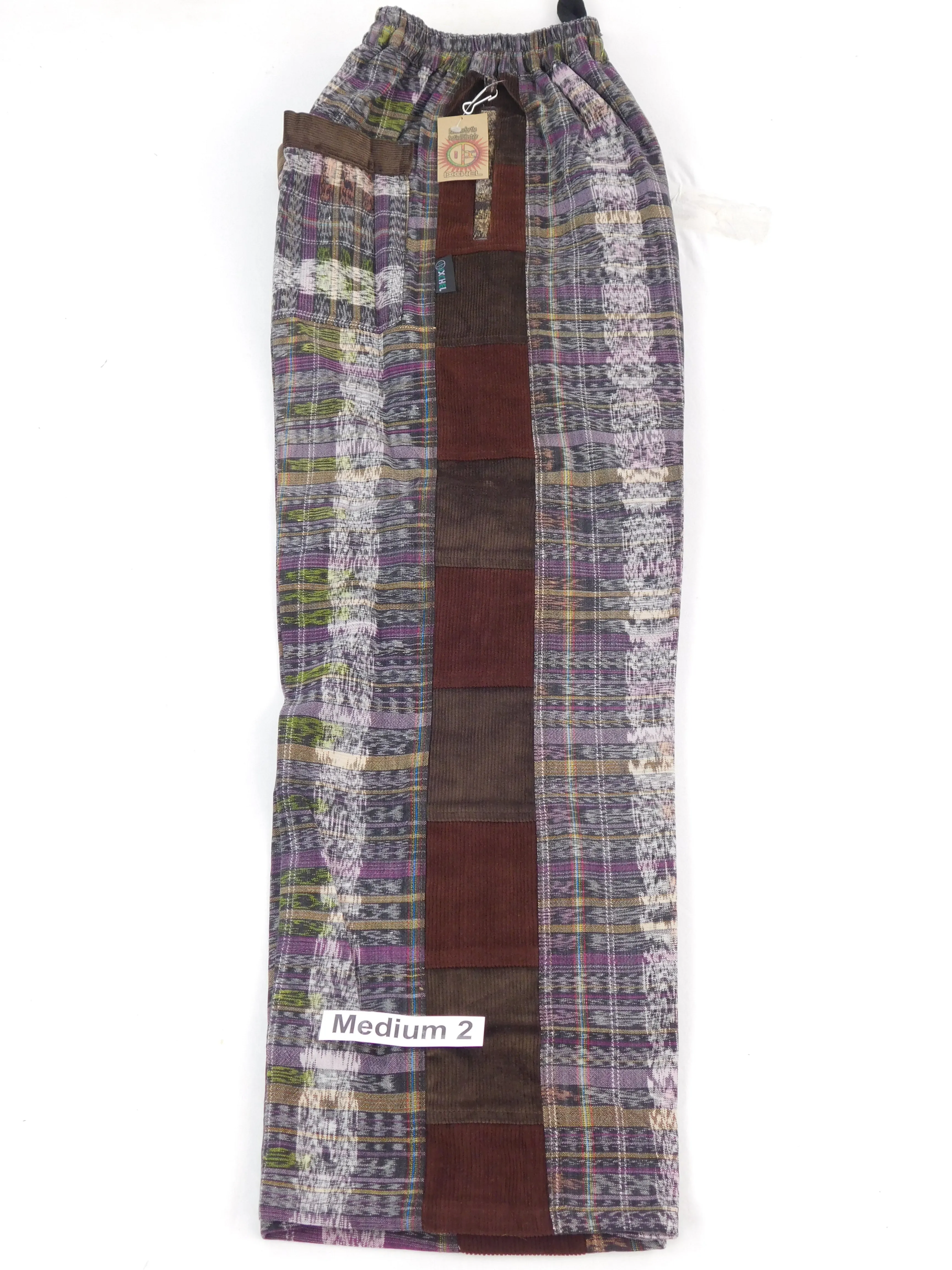 Hand Woven Pants with Patchwork Corduroy