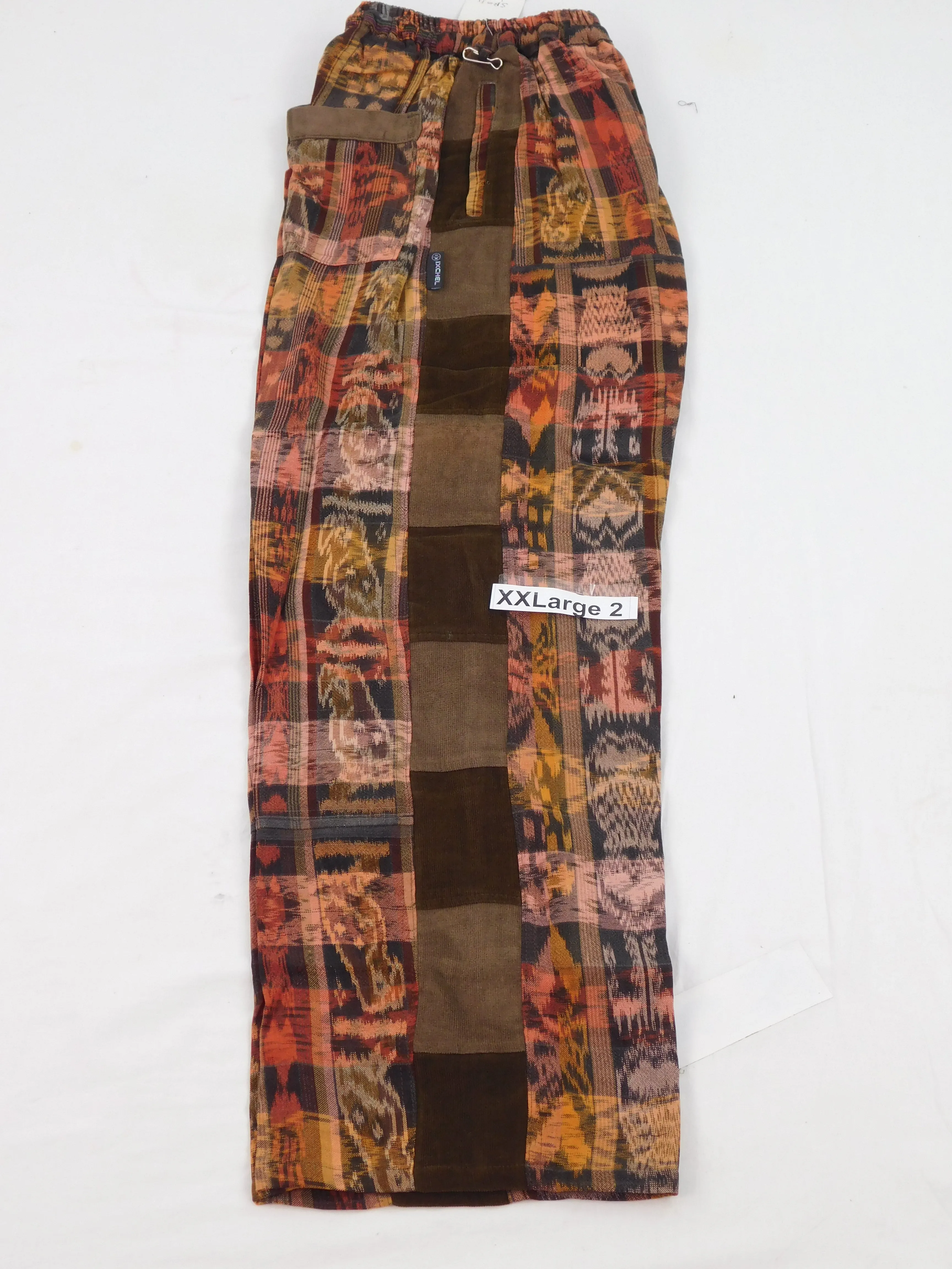 Hand Woven Pants with Patchwork Corduroy