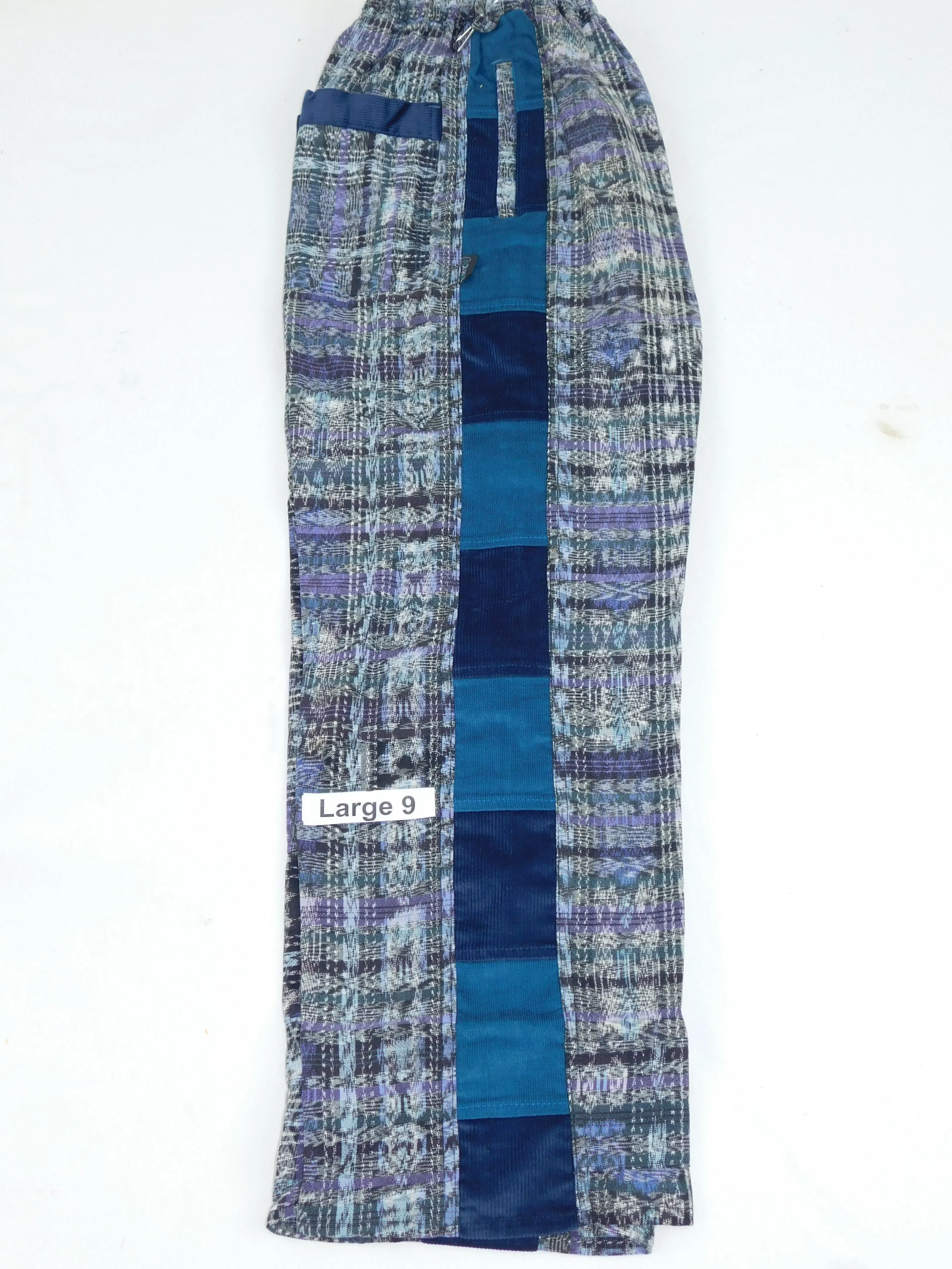 Hand Woven Pants with Patchwork Corduroy