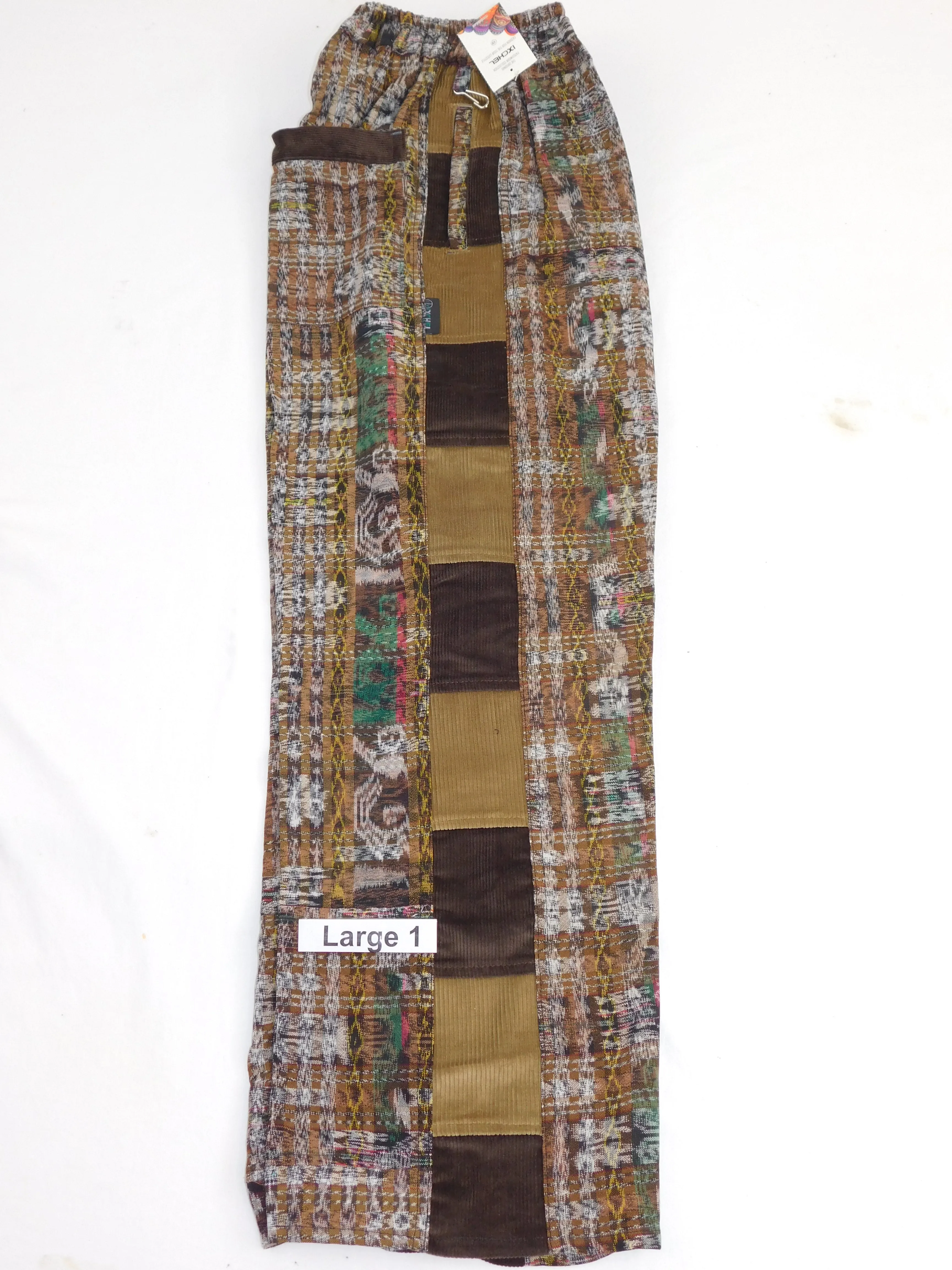 Hand Woven Pants with Patchwork Corduroy